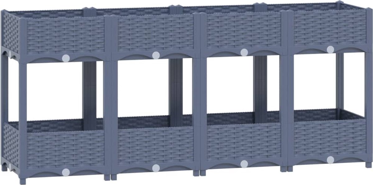 Vidaxl Plantenbak Verhoogd 160x40x71 Cm Polypropyleen - Grijs