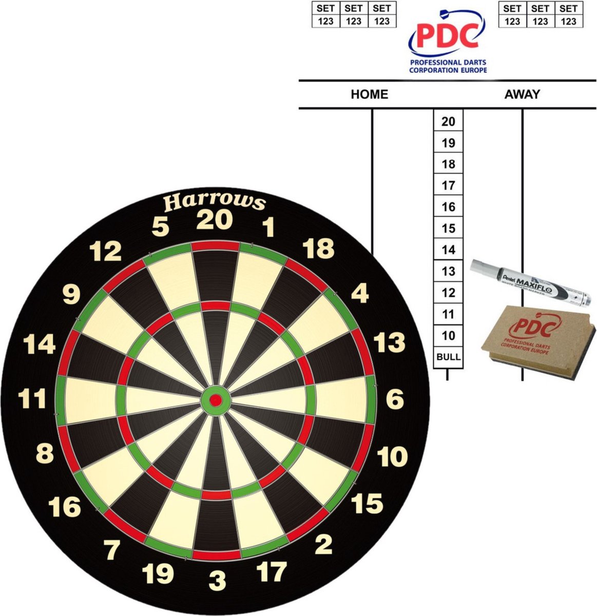 Harrows Darts Dartbord Harrows Set Compleet Dia 45 Cm Met Een Scorebord Set - Dartborden