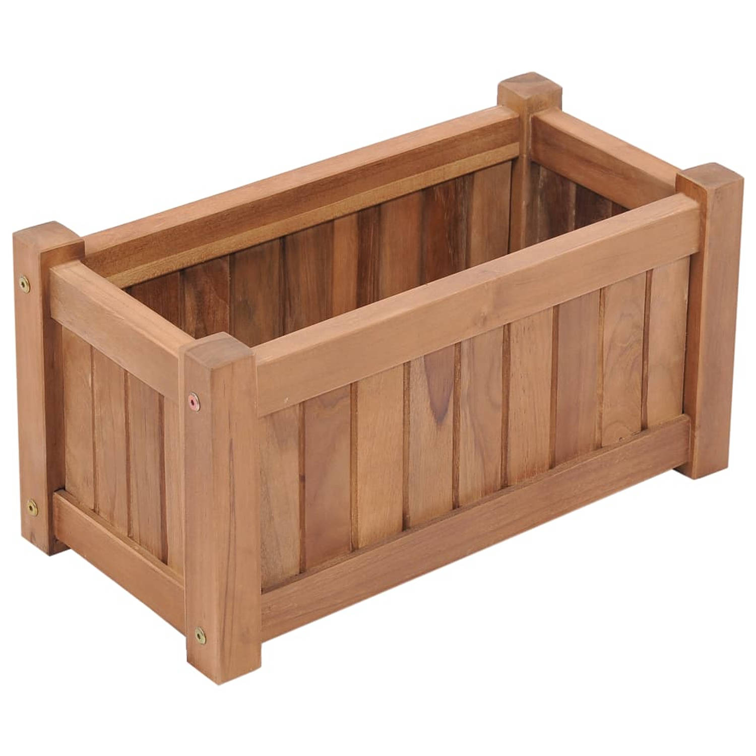 Vidaxl Plantenbak Verhoogd 50x25x25 Cm Massief Teakhout - Bruin