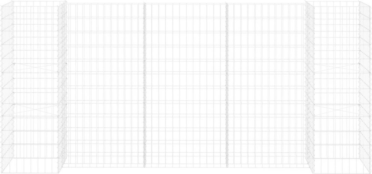 Vidaxl Gabion Plantenbak H-vormig 260x40x120 Cm Staaldraad - Silver