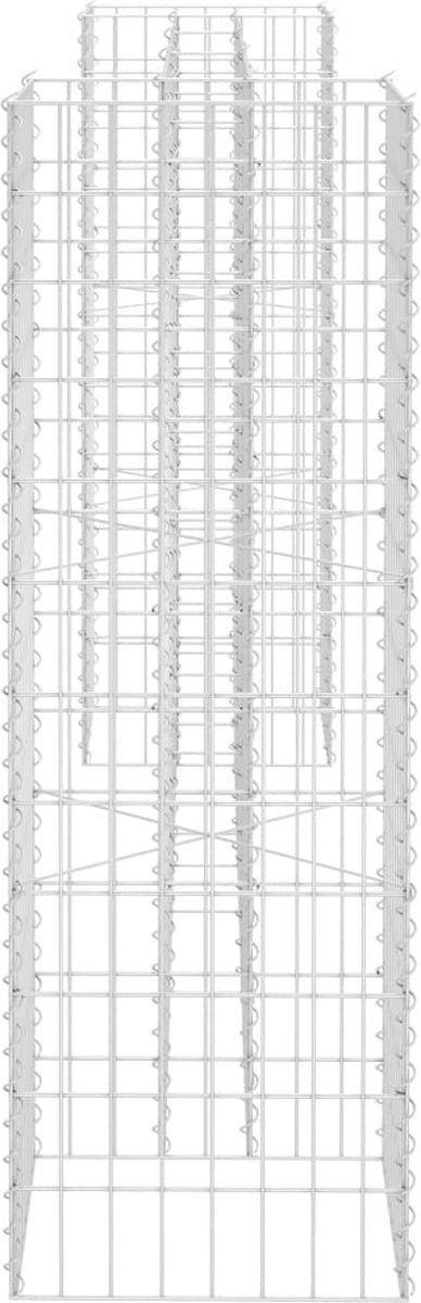 Vidaxl Gabion Plantenbak H-vormig 260x40x120 Cm Staaldraad - Silver