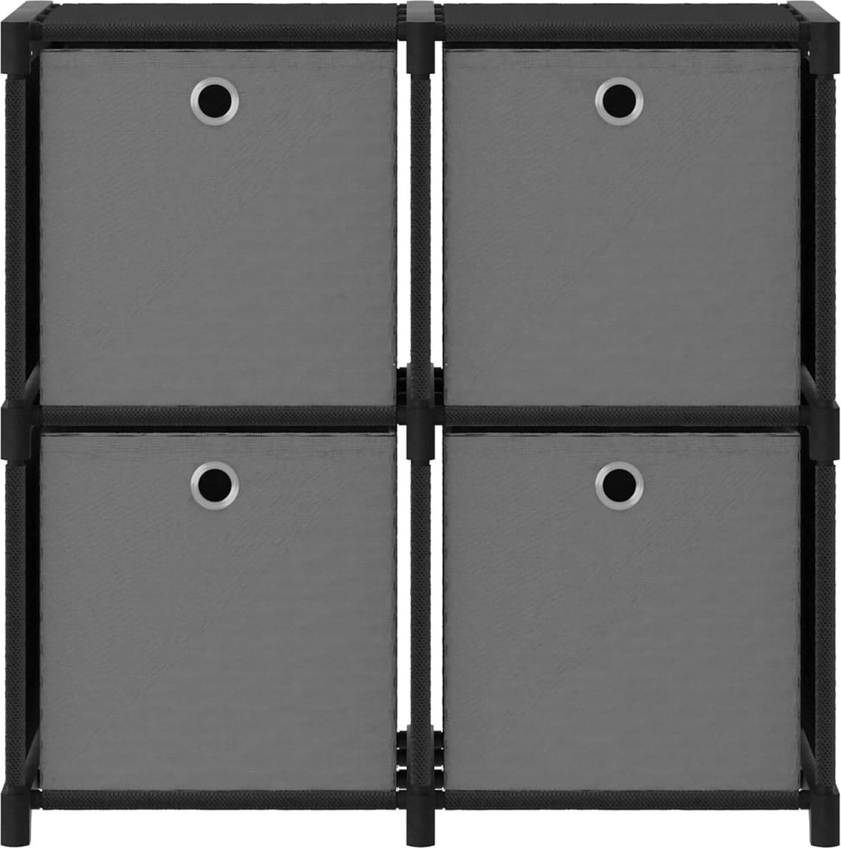 Vidaxl Kast Met 4 Vakken Met Boxen 69x30x72,5 Cm Stof - Zwart