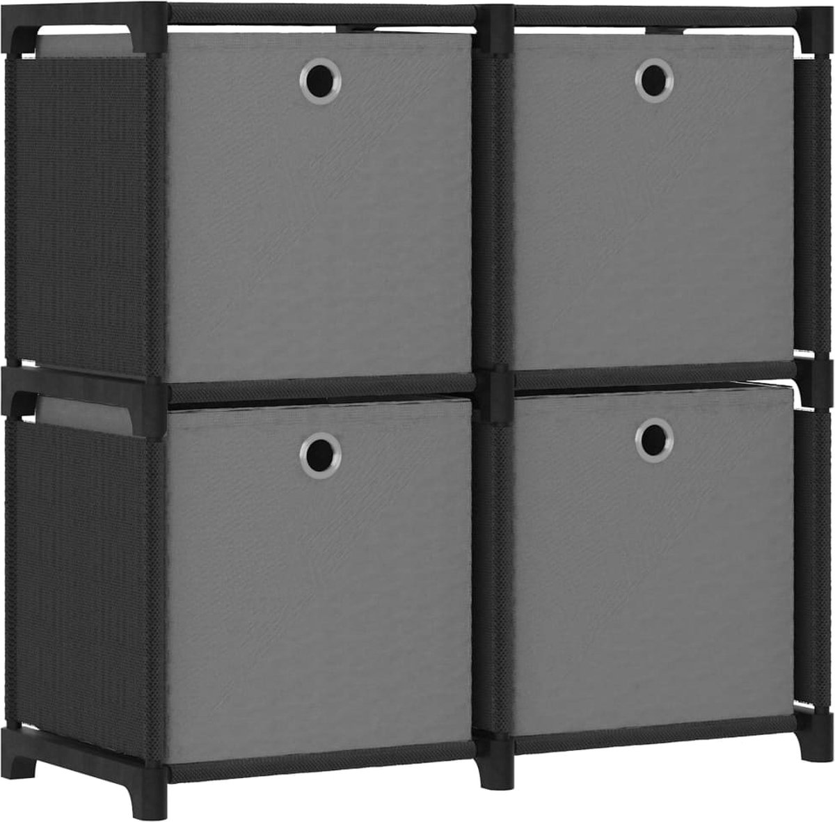 Vidaxl Kast Met 4 Vakken Met Boxen 69x30x72,5 Cm Stof - Zwart