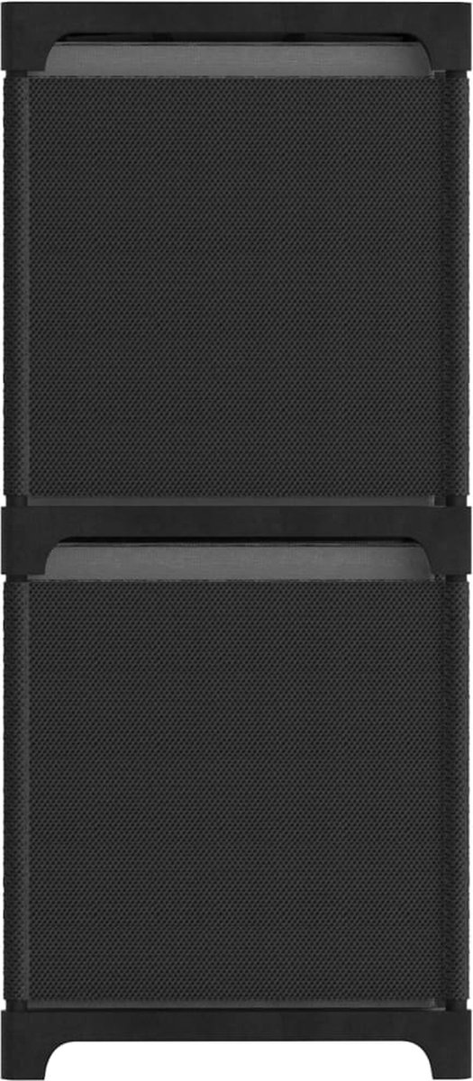 Vidaxl Kast Met 4 Vakken Met Boxen 69x30x72,5 Cm Stof - Zwart