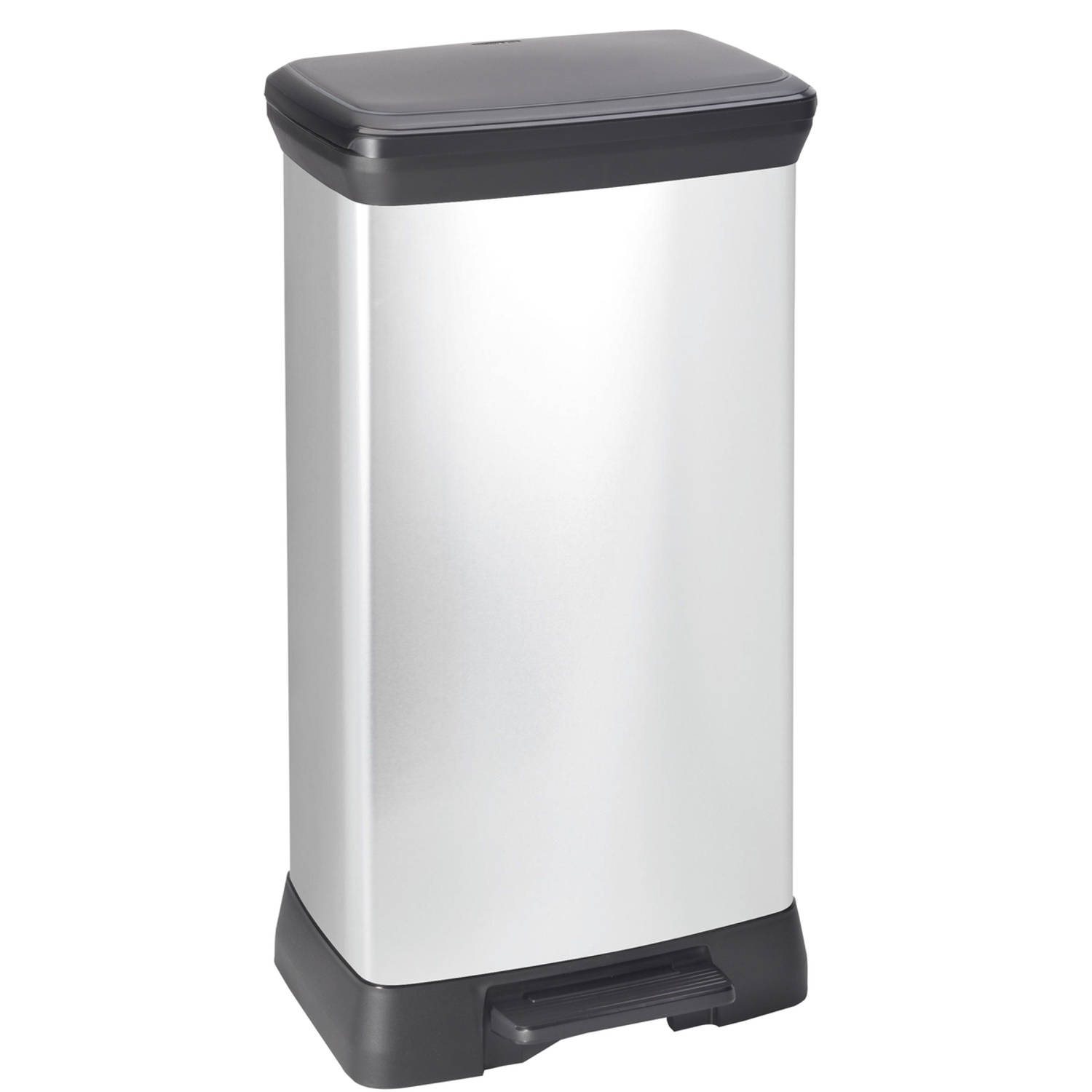 Curver Deco Bin Pedaalemmer - 50l - Zilver Metallic - Plata