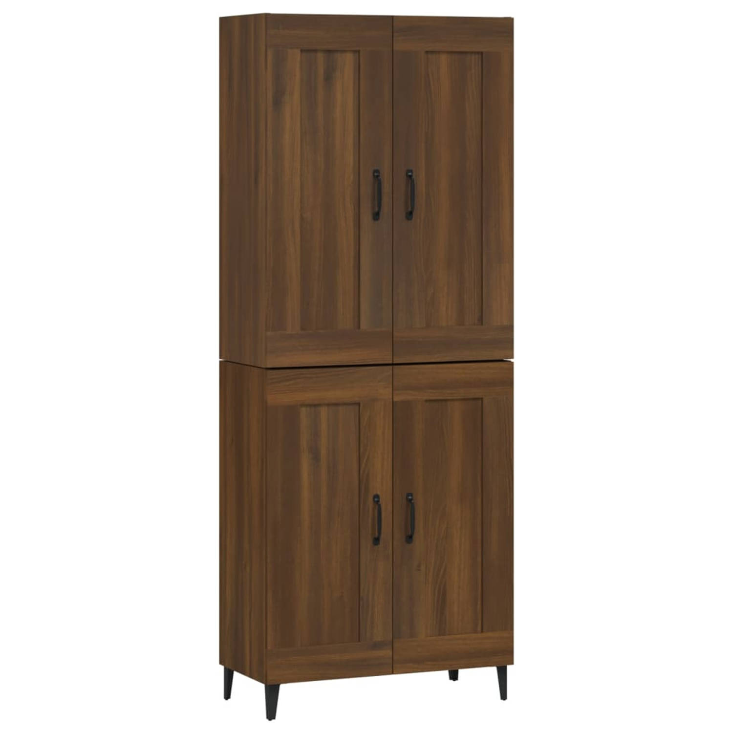 Vidaxl Hoge Kast 69,5x34x180 Cm Bewerkt Houteikenkleurig - Bruin