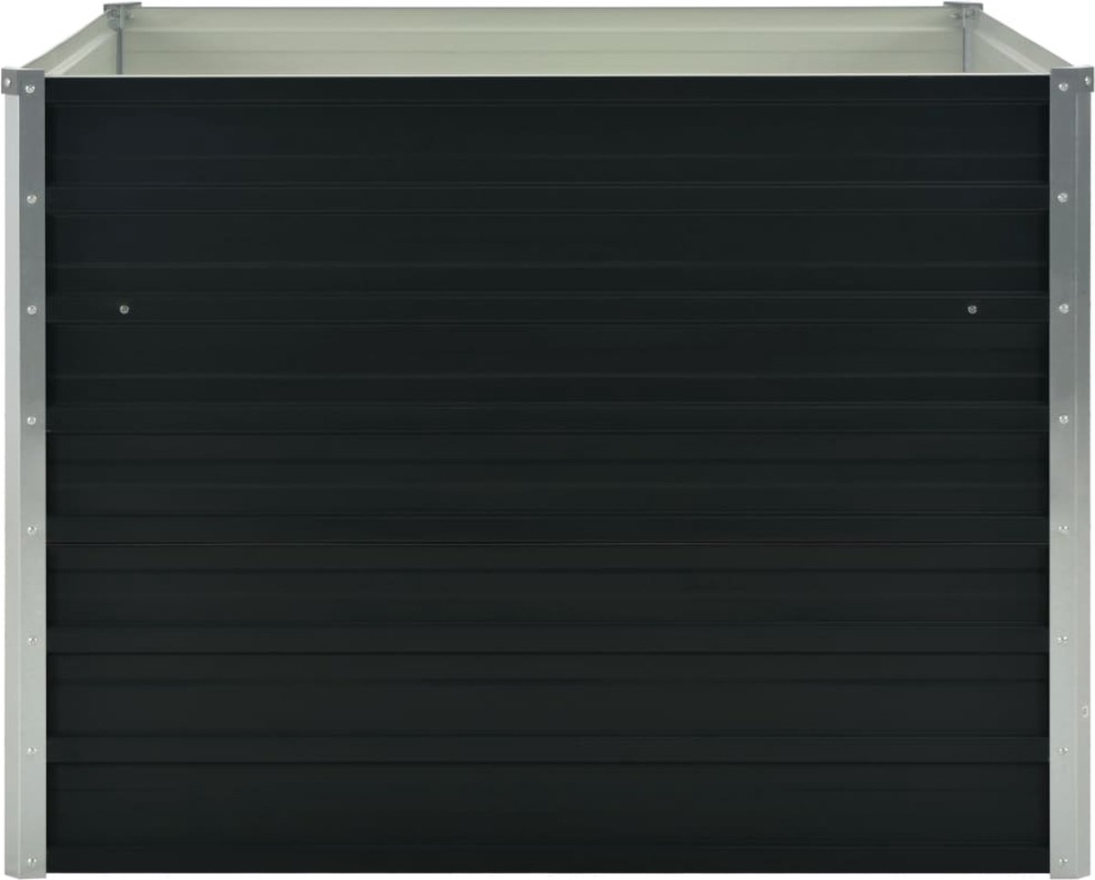 Vidaxl Plantenbak Verhoogd 100x100x77 Cm Gegalvaniseerd Staal Antraciet - Grijs