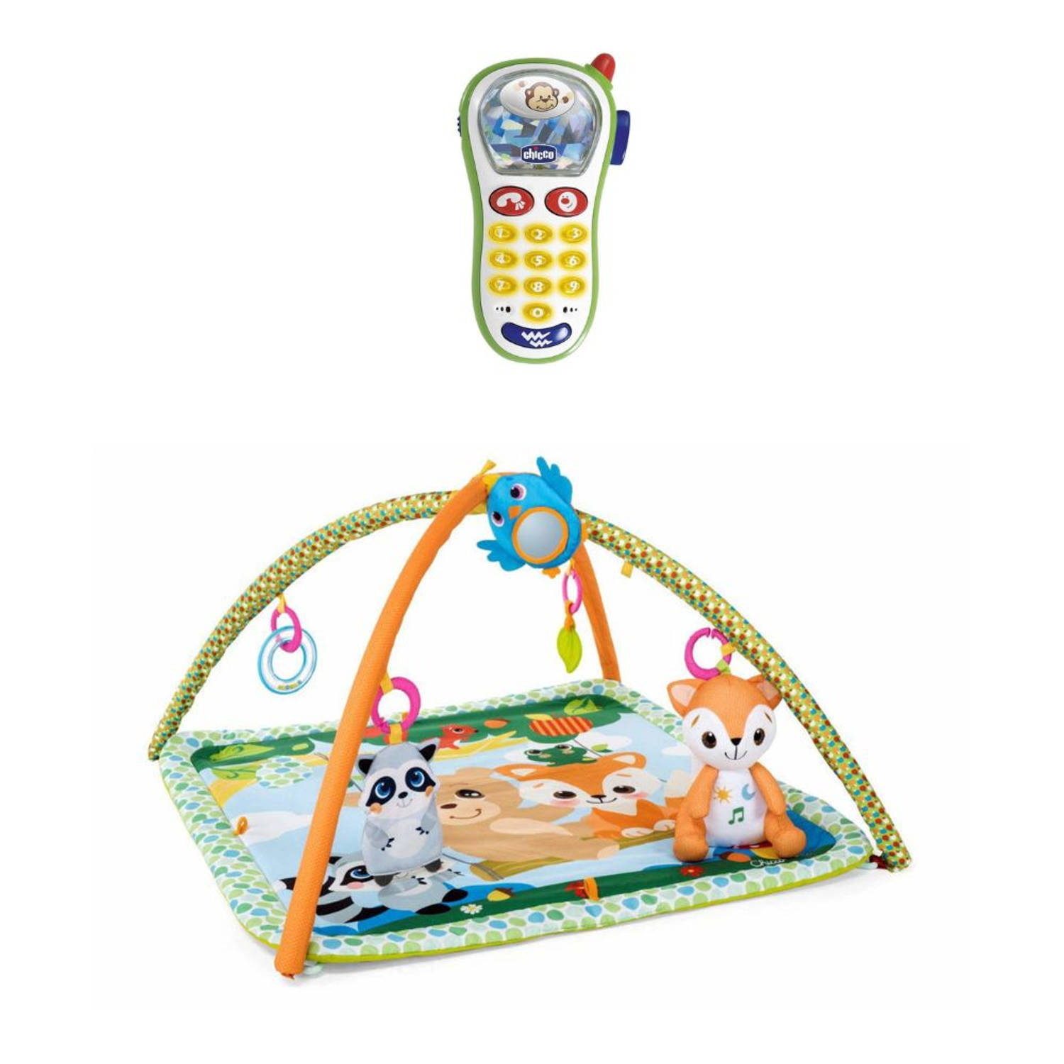 Chicco Bundel - Speelkleed - Magic Forest - Relax & Play & Rammelaar - Baby Fototelefoon