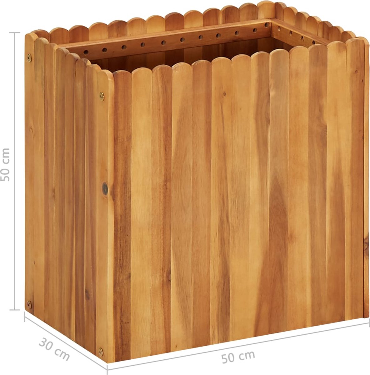 Vidaxl Plantenbak Verhoogd 50x30x50 Cm Massief Acaciahout - Bruin