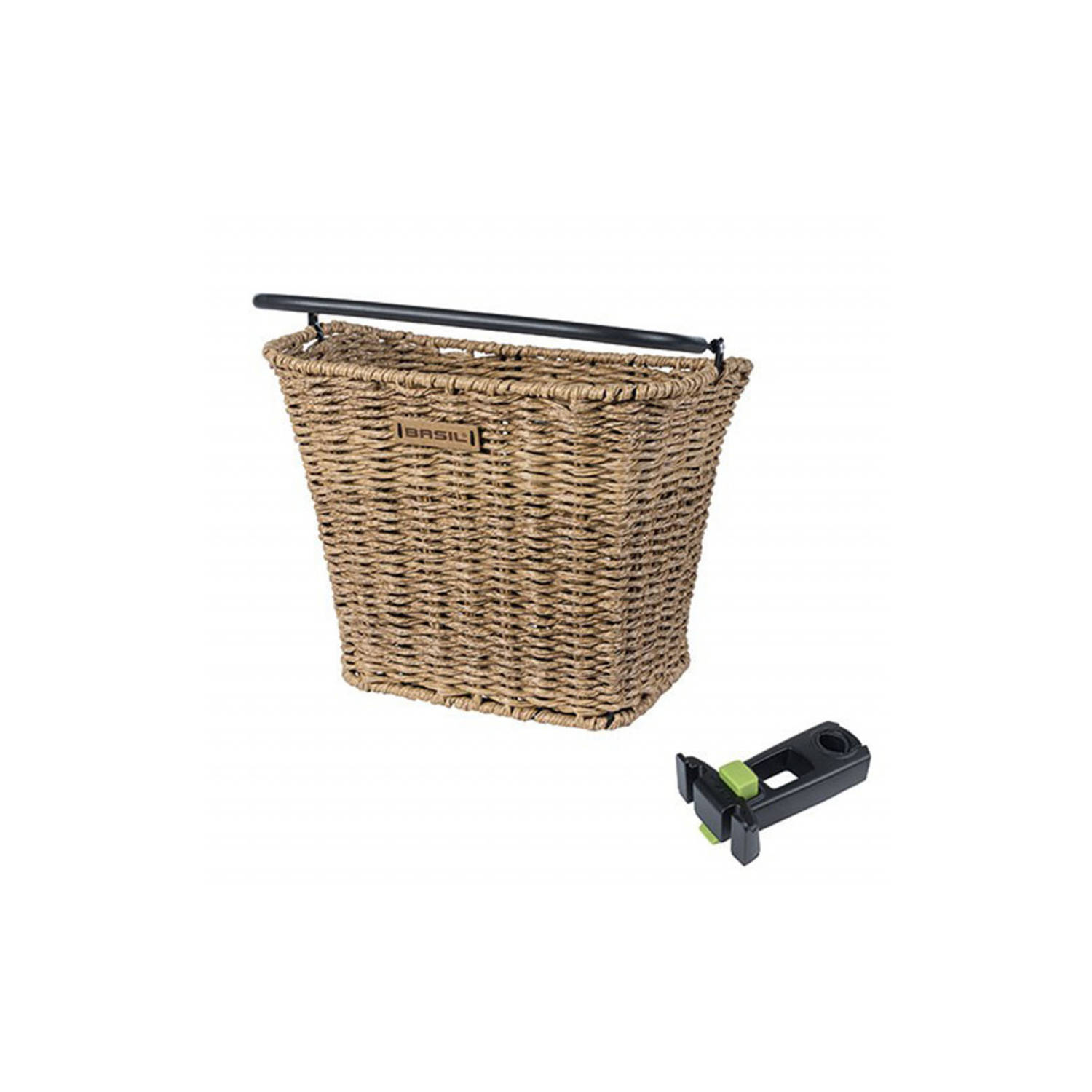 Basil Bremen Rattan Look Kf - Fietsmand - Voorop - Inclusief Kf Ahead-stemholder - Lichtbruin