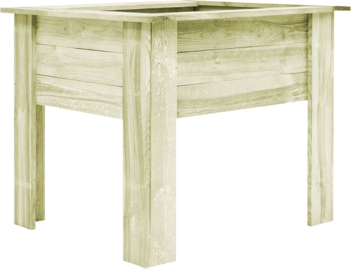 Vidaxl Plantenbak Verhoogd Met Voeten 100x80x80 Cm Gezaagd Hout - Groen