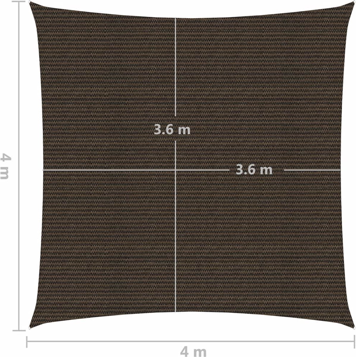 Vidaxl Zonnezeil 160 G/m² 4x4 M Hdpe - Bruin