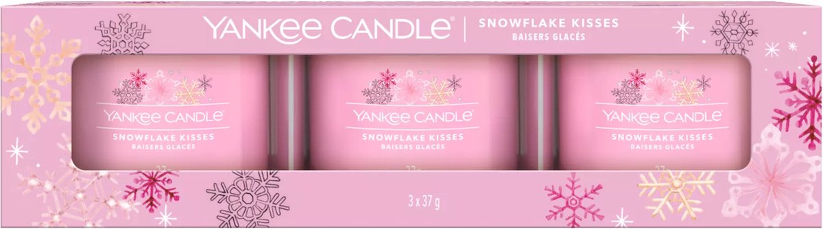 Yankee Candle Giftset Snowflake Kisses - 3 Stuks - Roze