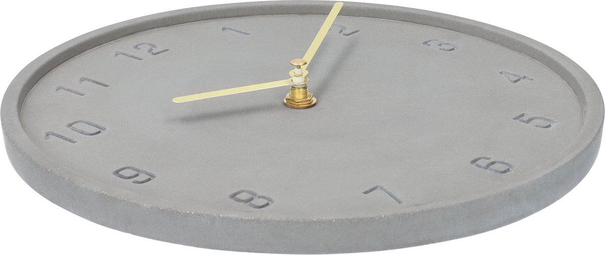 Quvio Wandklok - 25cm - Beton - Antraciet - Grijs