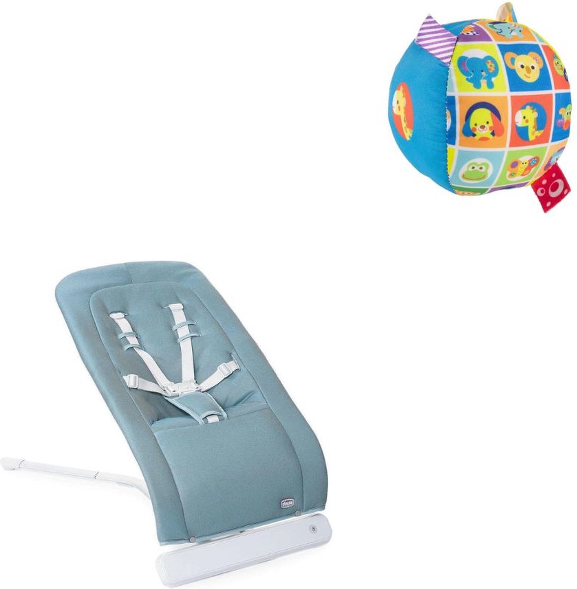 Chicco Bundel - Wipstoel - Relax Rhythm &apos;N&apos; Sound - Acquarelle & Bal Met Rammelgeluid - Turquoise