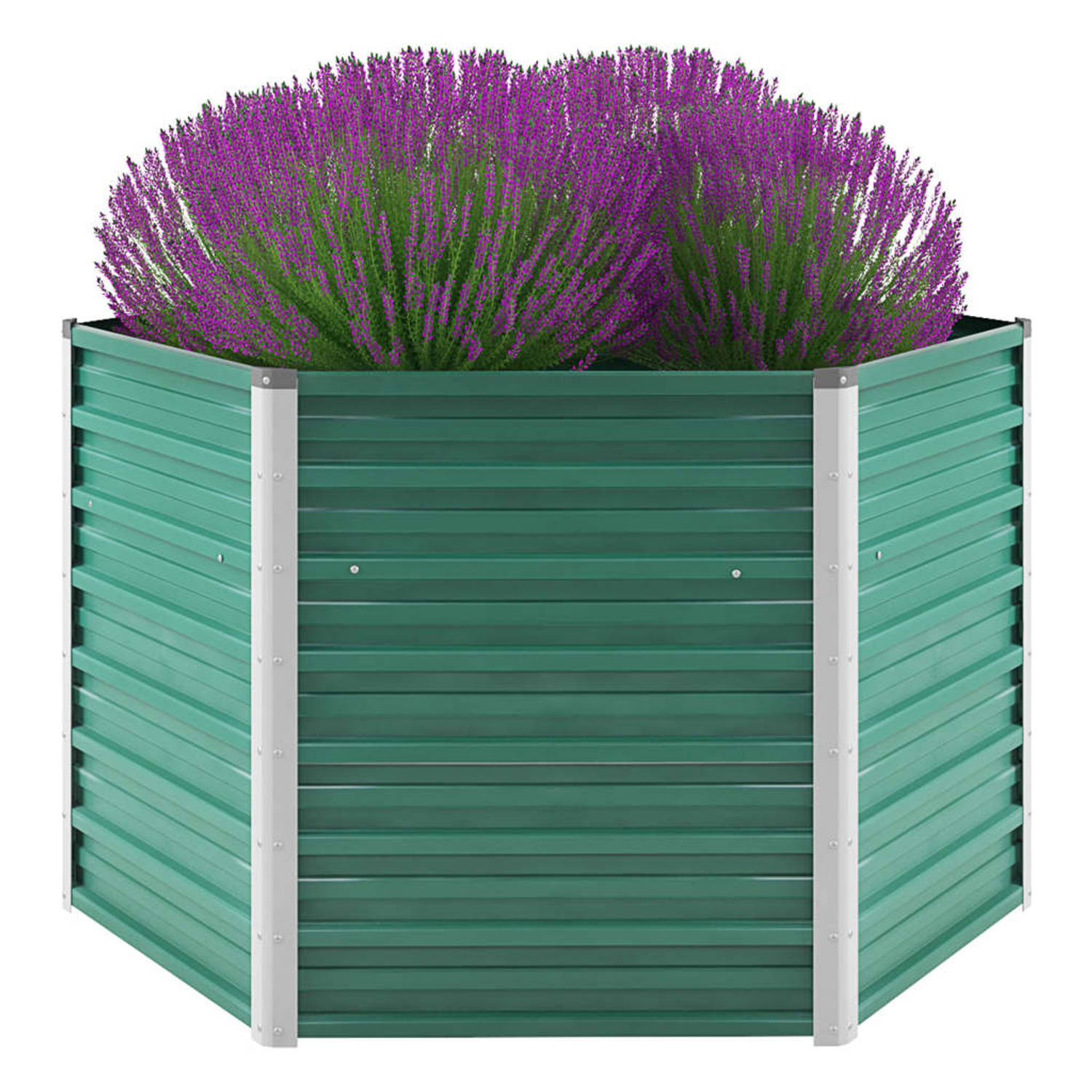 Vidaxl Plantenbak Verhoogd 129x129x77 Cm Gegalvaniseerd Staal - Verde