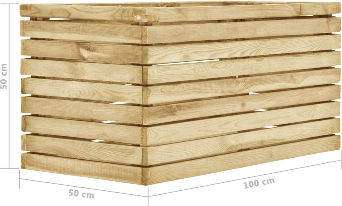 Vidaxl Plantenbak Verhoogd 100x50x50 Cm Ge??mpregneerd Grenenhout - Bruin