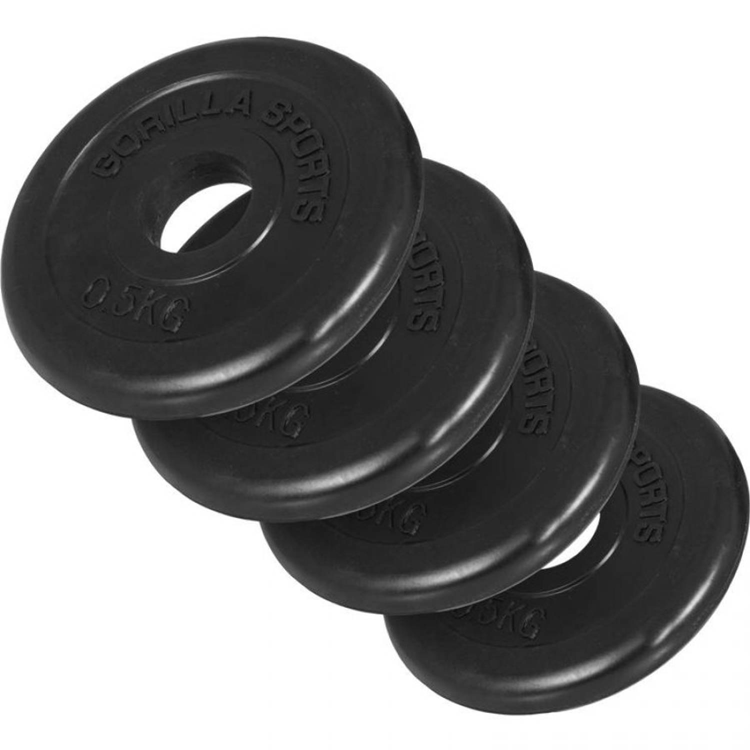 Gorilla Sports Halterschijven Set - Bundel - 2 Kg (4 X 0,5 Kg) - Rubber - 30 Mm