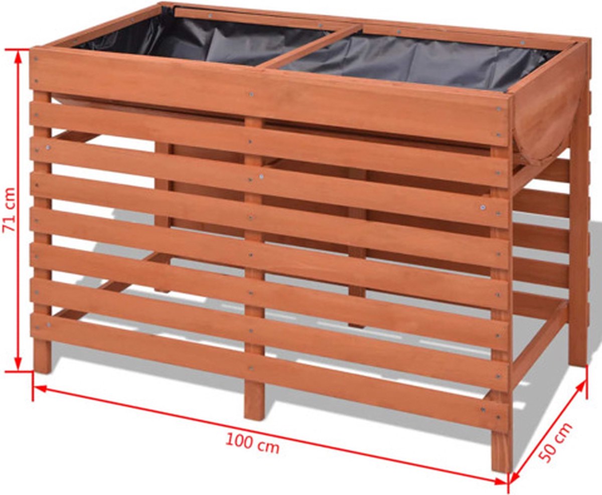 Vidaxl Plantenbak 100x50x71 Cm Hout - Bruin