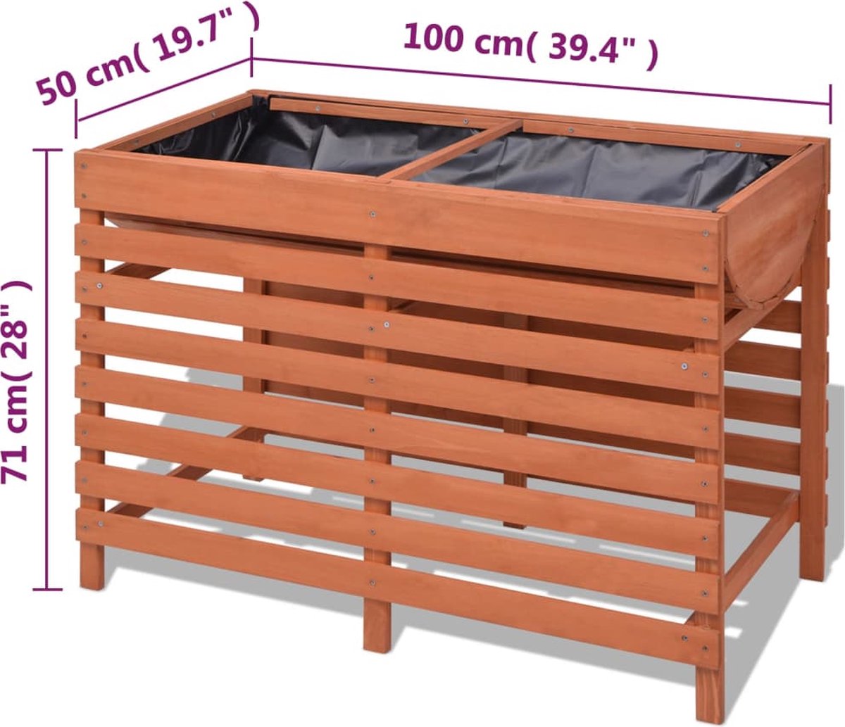 Vidaxl Plantenbak 100x50x71 Cm Hout - Bruin
