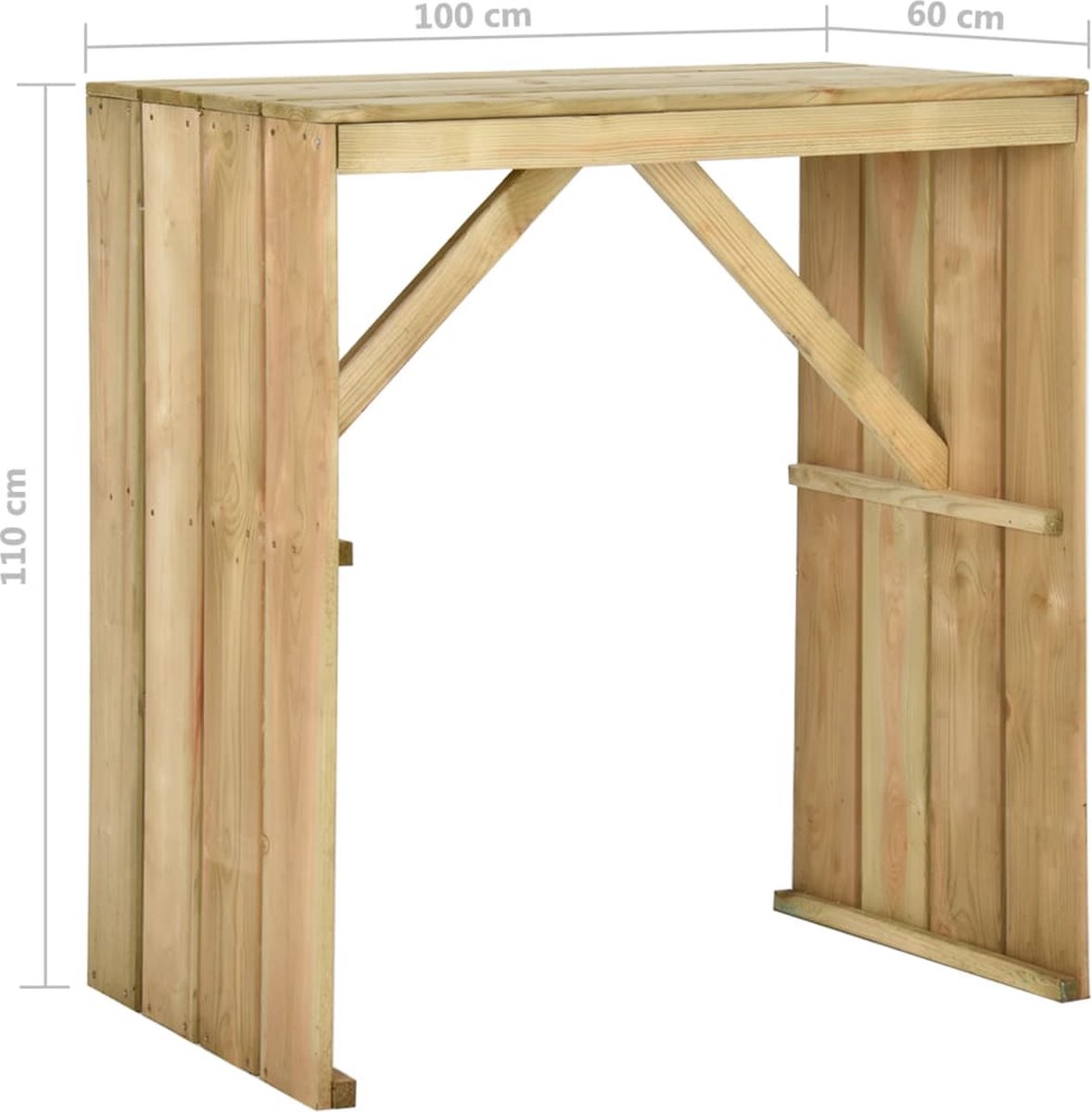 Vidaxl Bartafel 100x60x110 Cm Ge??mpregneerd Grenenhout - Bruin