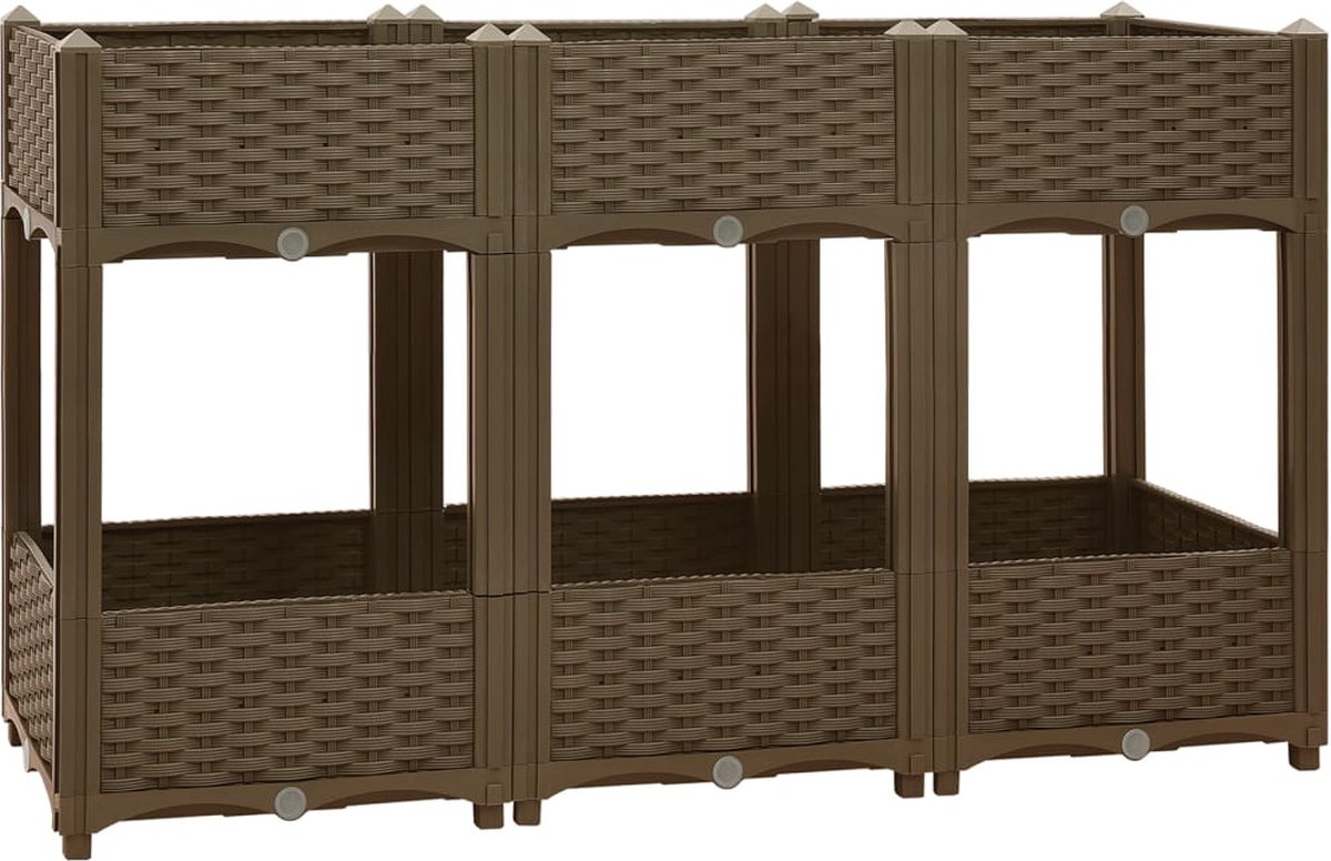 Vidaxl Plantenbak Verhoogd 120x40x71 Cm Polypropyleen - Bruin