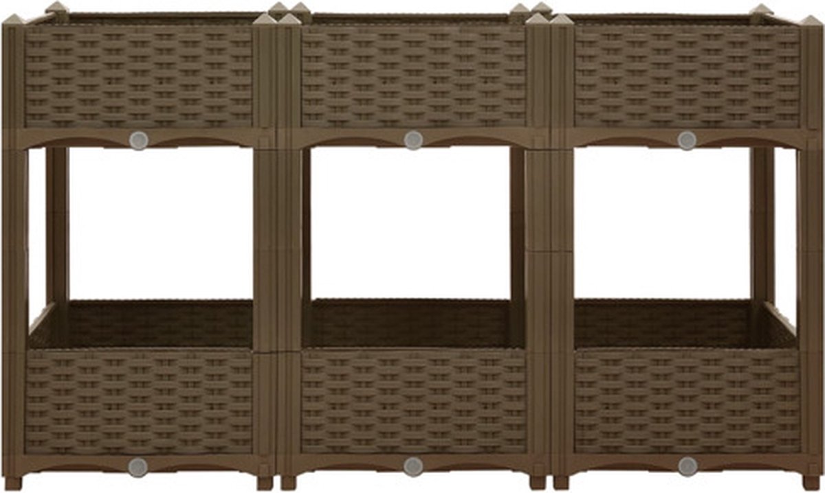 Vidaxl Plantenbak Verhoogd 120x40x71 Cm Polypropyleen - Bruin