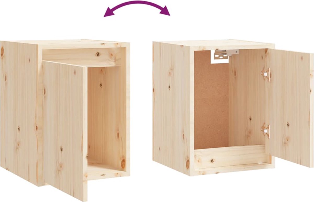 Vidaxl Wandkast 30x30x40 Cm Massief Grenenhout - Bruin