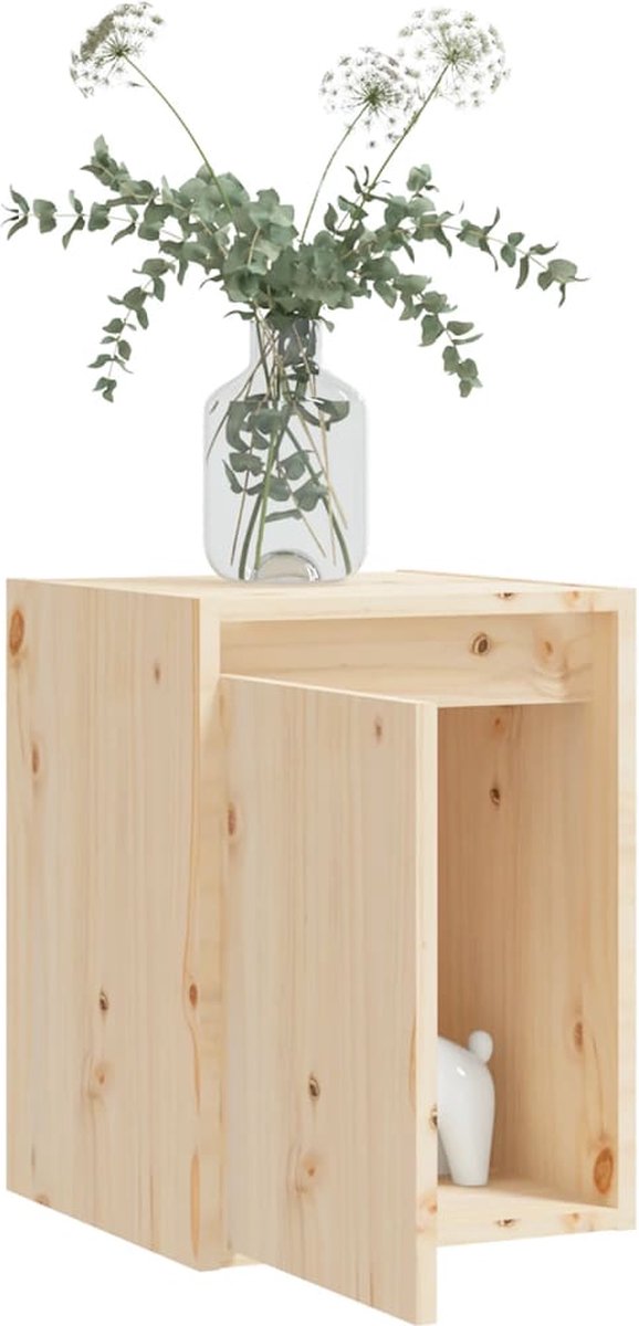 Vidaxl Wandkast 30x30x40 Cm Massief Grenenhout - Bruin