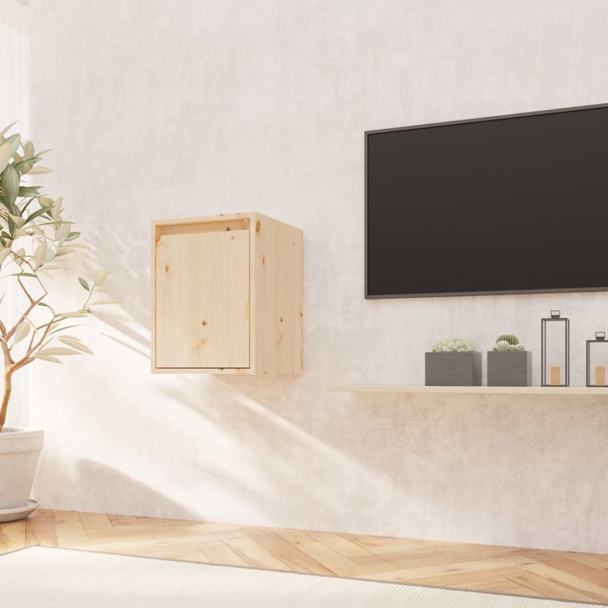 Vidaxl Wandkast 30x30x40 Cm Massief Grenenhout - Bruin