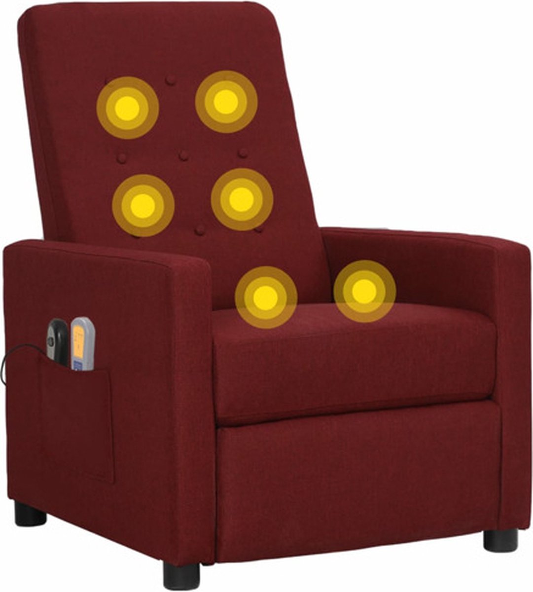 Vidaxl Massagestoel Verstelbaar Elektrisch Stof Wijn - Rood