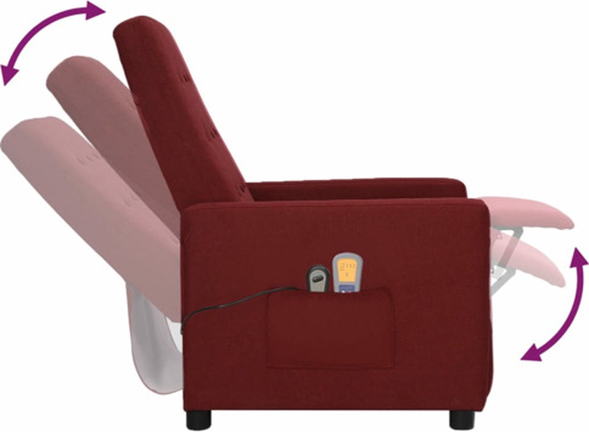 Vidaxl Massagestoel Verstelbaar Elektrisch Stof Wijn - Rood