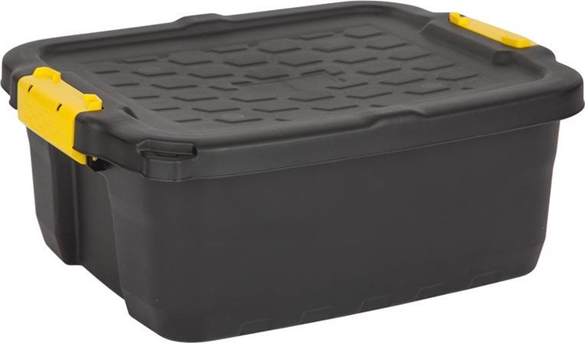 Heavy Duty Opbergkoffer Opbergbox Kunststof 24 Liter - Zwart