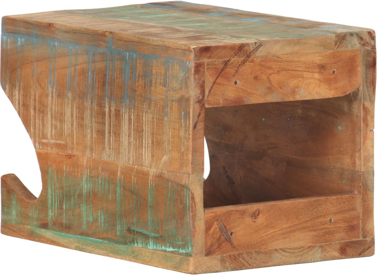 Vidaxl Wandfietsenrek 35x25x25 Cm Massief Gerecycled Hout
