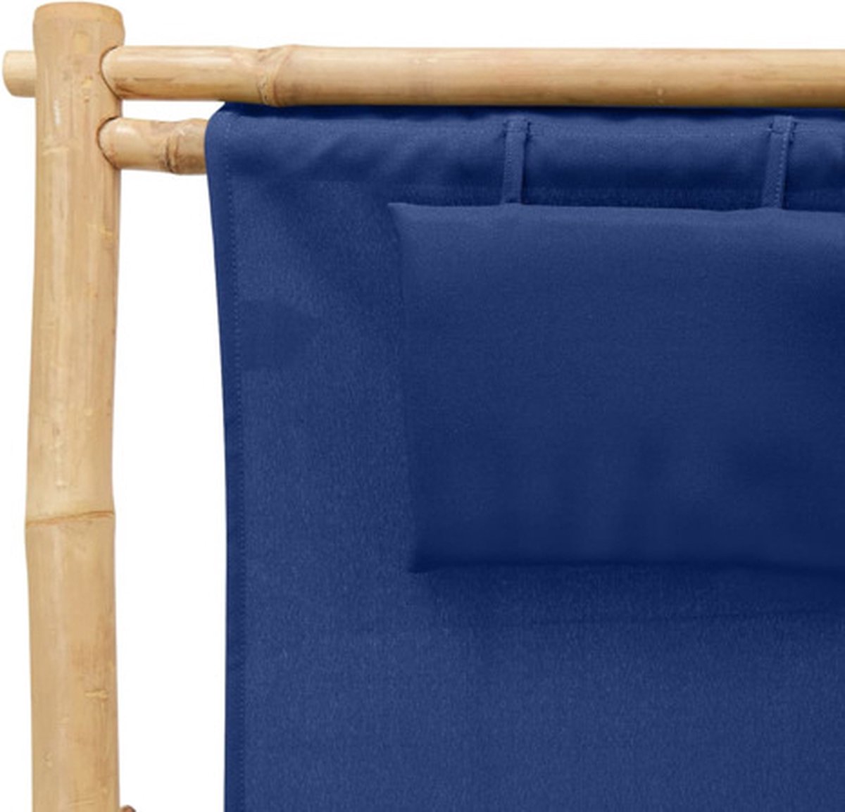 Vidaxl Terrasstoel Bamboe En Canvas Marine - Blauw