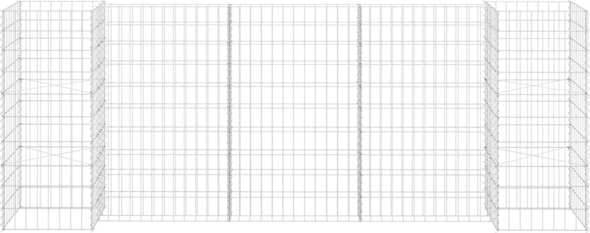Vidaxl Gabion Plantenbak H-vormig 260x40x100 Cm Staaldraad - Silver