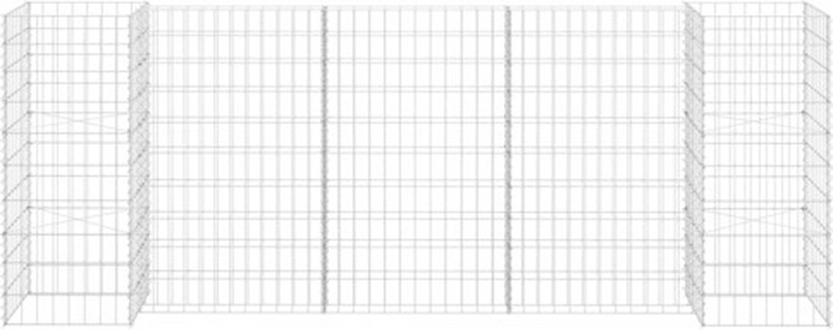 Vidaxl Gabion Plantenbak H-vormig 260x40x100 Cm Staaldraad - Silver