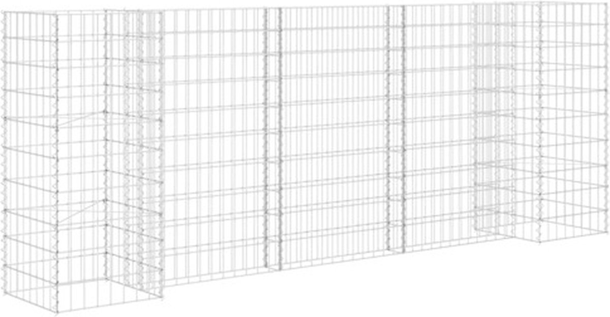 Vidaxl Gabion Plantenbak H-vormig 260x40x100 Cm Staaldraad - Plata