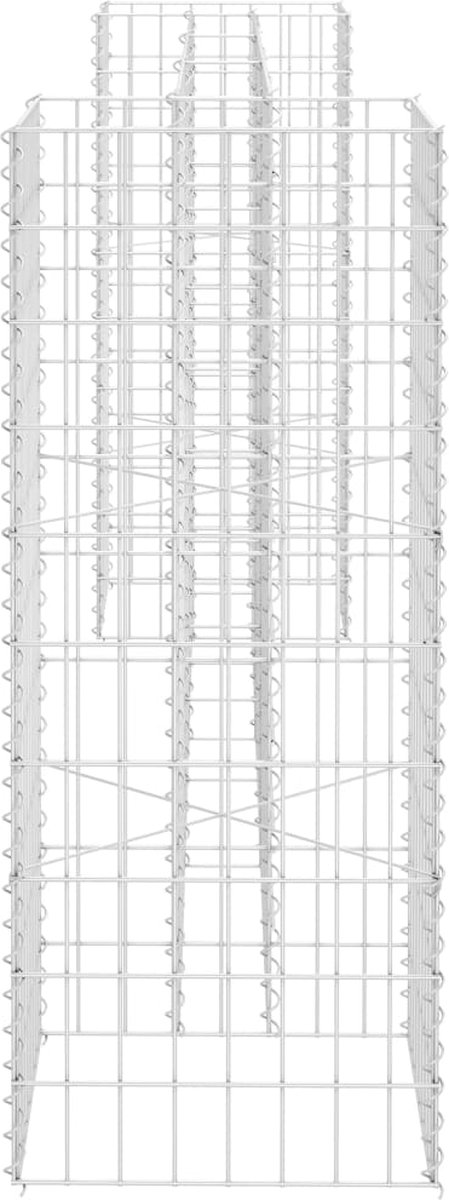 Vidaxl Gabion Plantenbak H-vormig 260x40x100 Cm Staaldraad - Silver