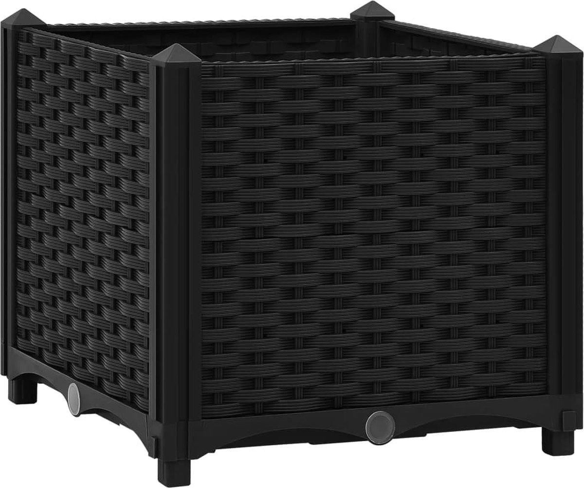 Vidaxl Plantenbak Verhoogd 40x40x38 Cm Polypropyleen - Zwart