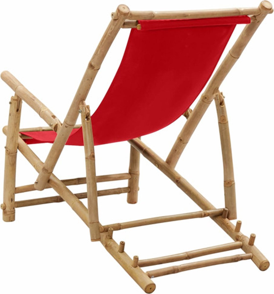 Vidaxl Terrasstoel Bamboe En Canvas - Rood