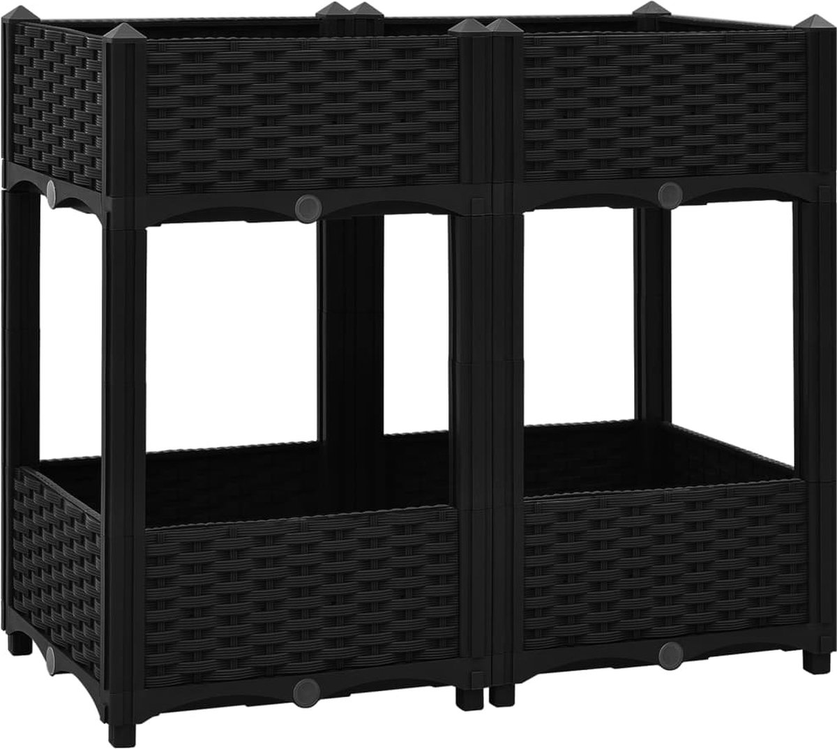 Vidaxl Plantenbak Verhoogd 80x40x71 Cm Polypropyleen - Zwart