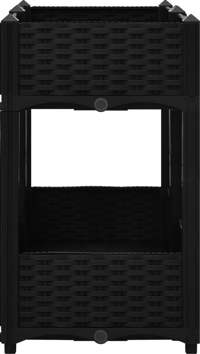 Vidaxl Plantenbak Verhoogd 80x40x71 Cm Polypropyleen - Zwart