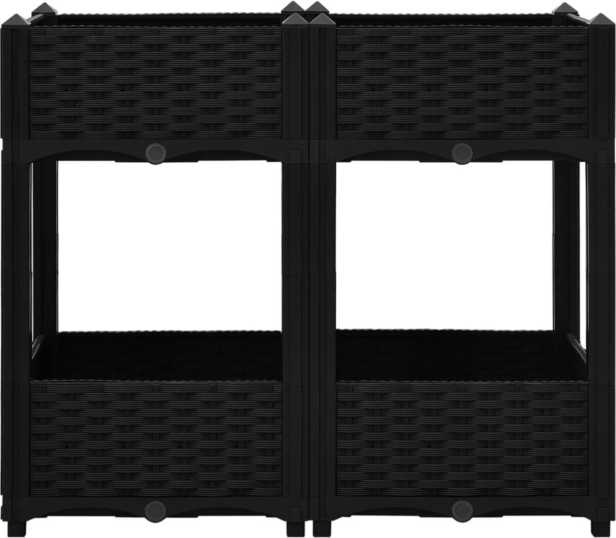Vidaxl Plantenbak Verhoogd 80x40x71 Cm Polypropyleen - Zwart