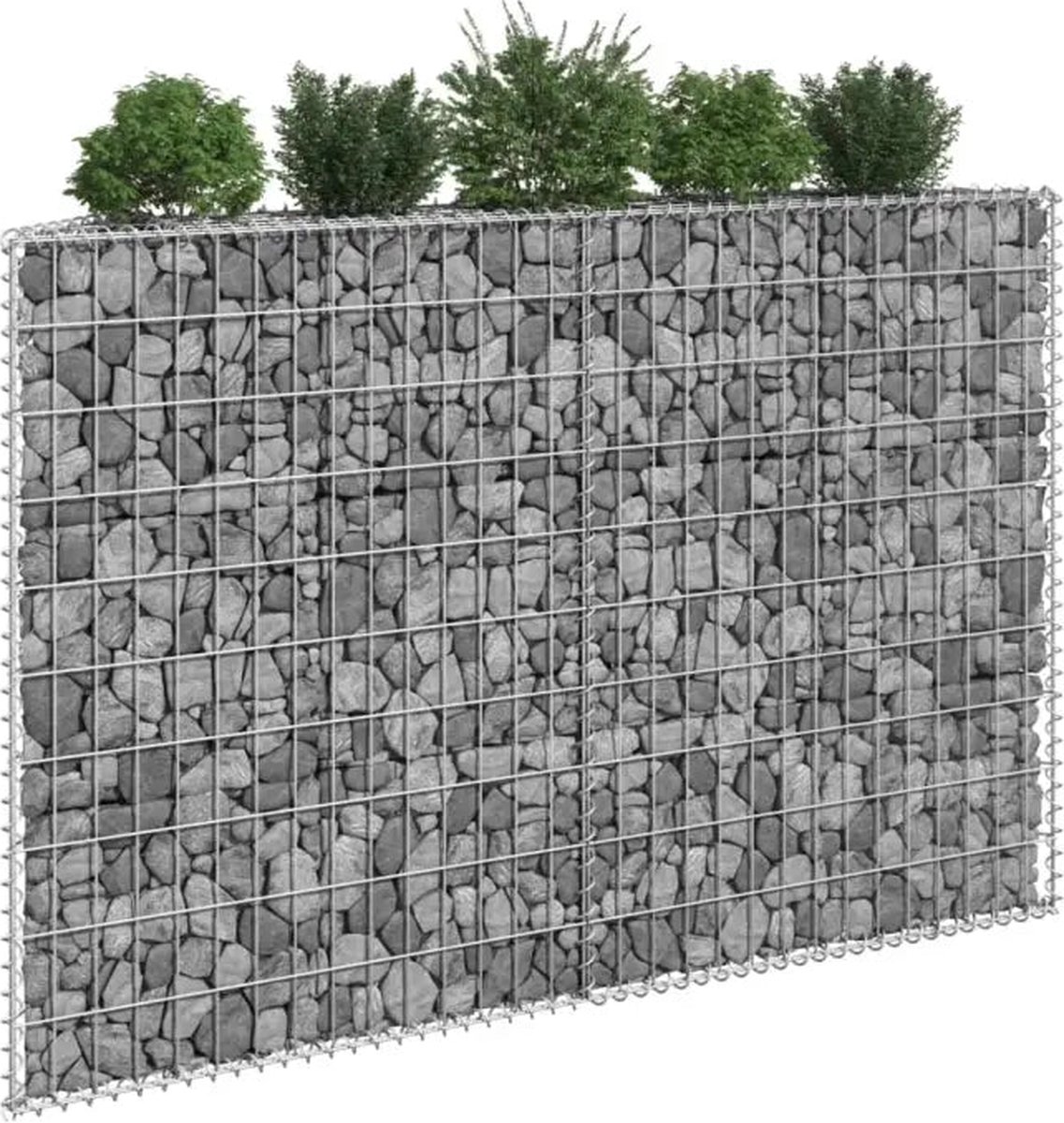 Vidaxl Gabion Plantenbak Trapezium 150x20x100 Cm Gegalvaniseerd Staal - Silver