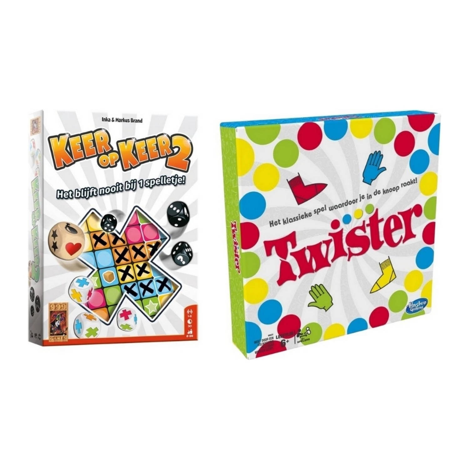 Spellenbundel - 2 Stuks - Keer Op Keer 2 & Hasbro Twister