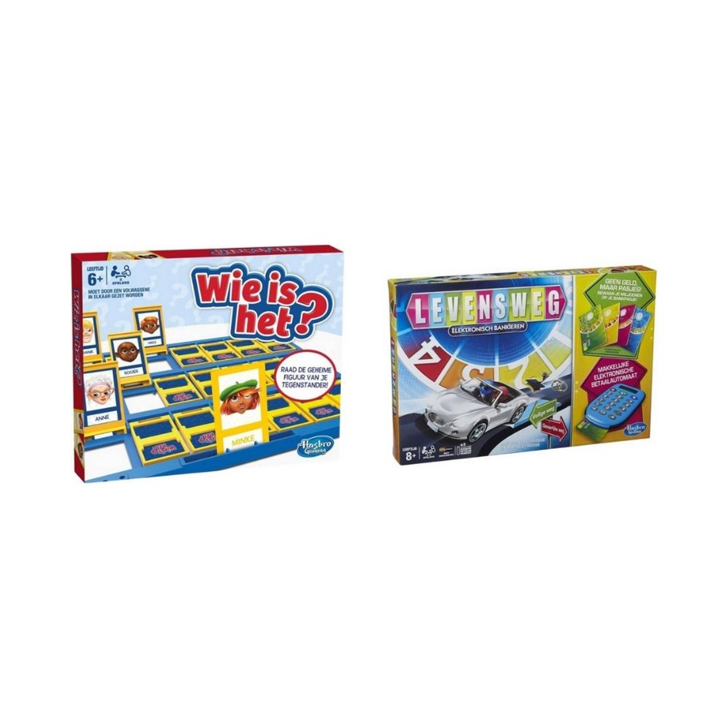 Hasbro Spellenbundel - 2 Stuks - Wie Is Het? & Levensweg Electronisch Bankieren