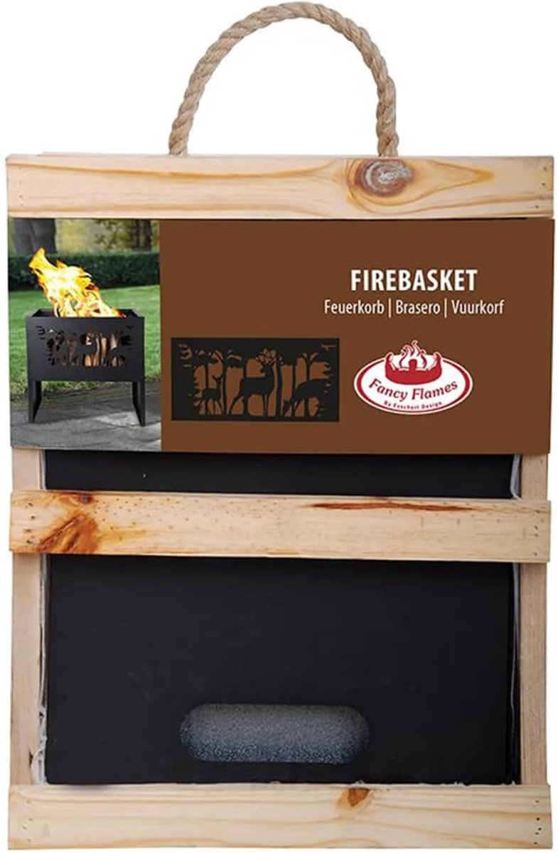 Esschert Design Vuurkorf Hert Rechthoekig - Zwart