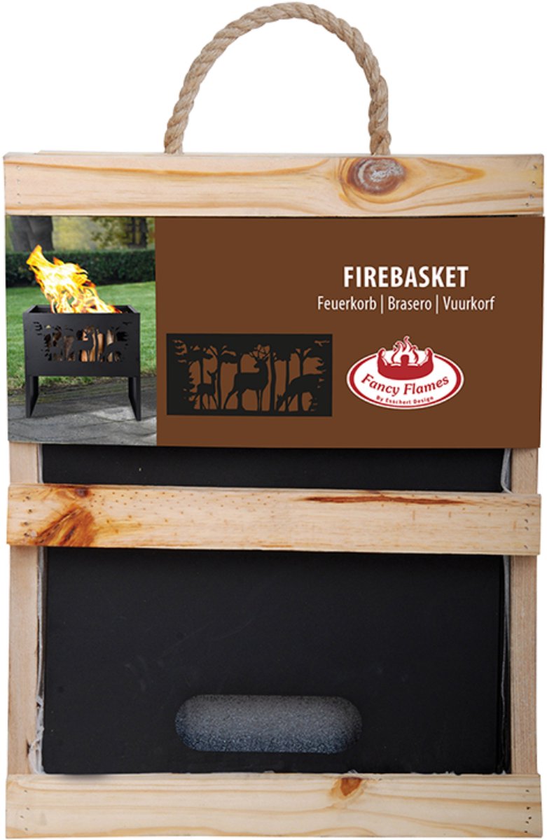 Esschert Design Vuurkorf Hert Rechthoekig - Zwart