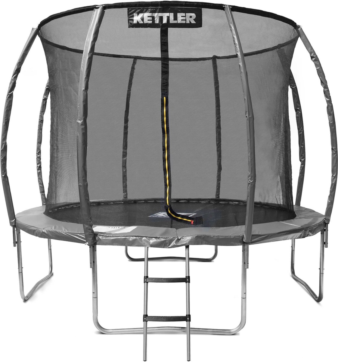 Kettler Trampoline Jump - 305cm - Incl. Net - Incl. Ladder - Zwart - Grijs